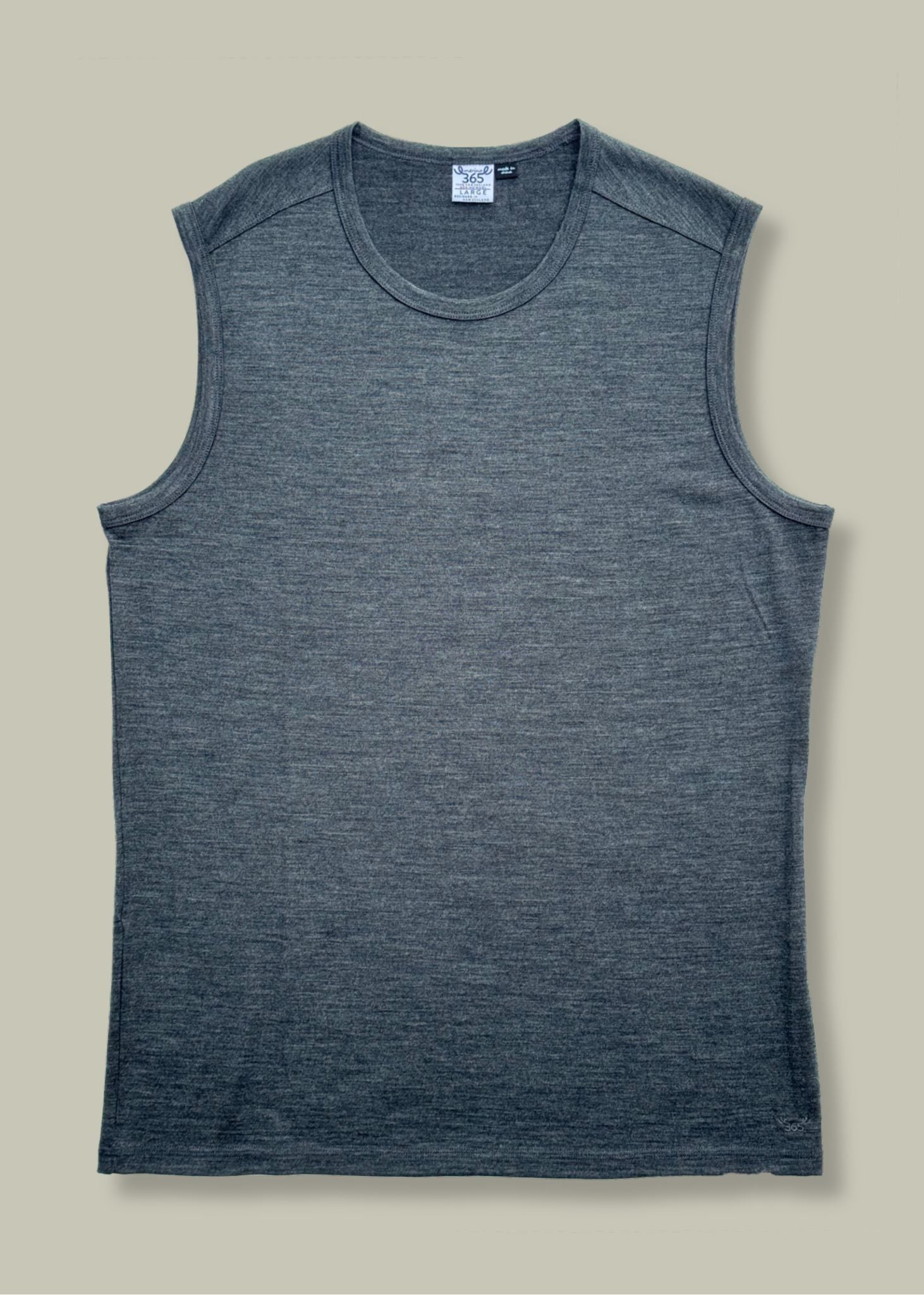 Men's Garage Tank Top - 100% Merino Wool, Slate Grey Merino 365 NZ