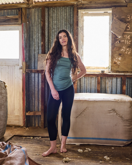 Women's Base Pant - 100% Merino Wool, Black Merino 365 NZ