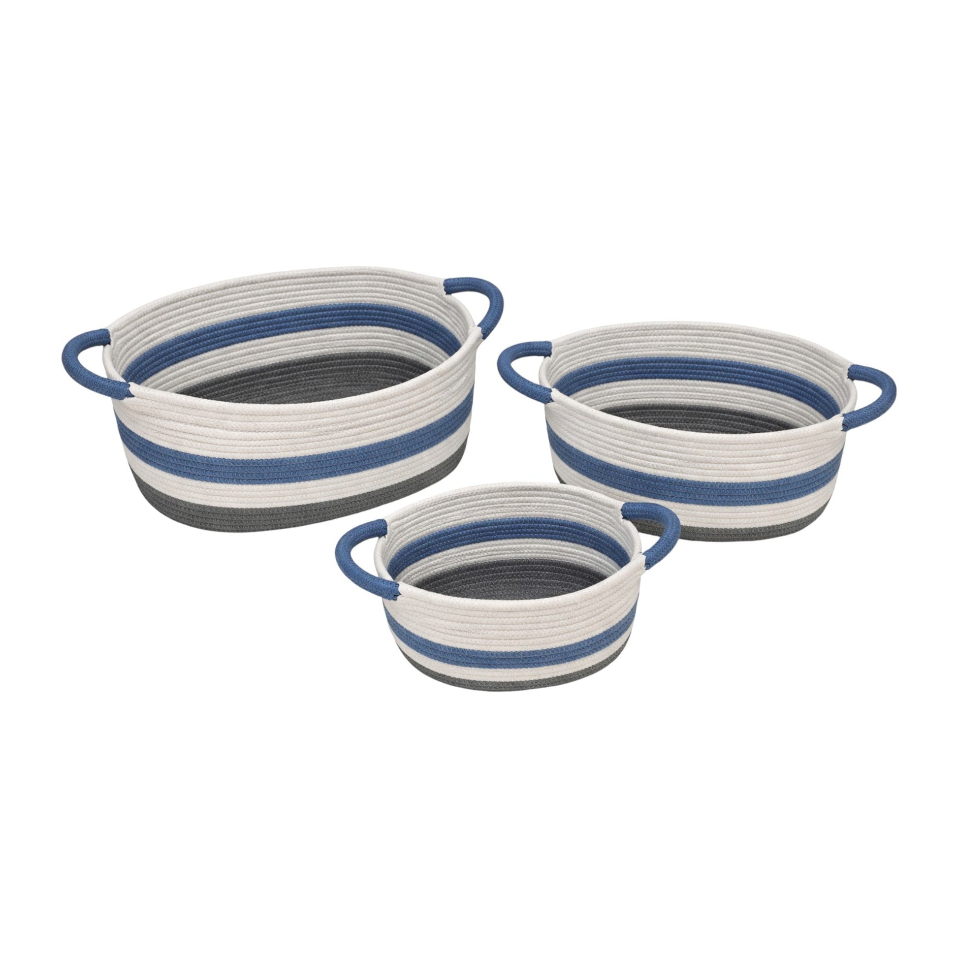 Frankly Cotton Striped Woven Storage Baskets Nest & Stem Homewares