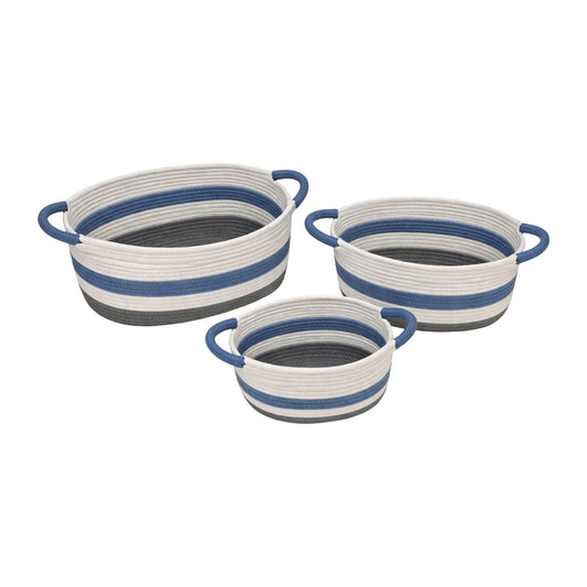 Frankly Cotton Striped Woven Storage Baskets Nest & Stem Homewares