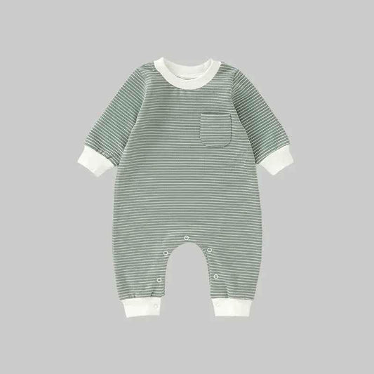 Striped Coveralls - Olive