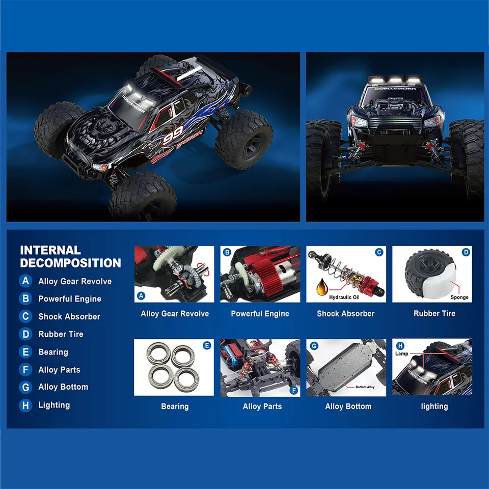 46+ kmh 4WD Electric High Speed RC Truggy Off-Road 1:10 Vehicle Models dealonline.co.nz