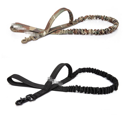 Tactical Dog Leash Heavy Duty 97-120cm Shock Absorbing Bungee with 2 Handle BK dealonline.co.nz