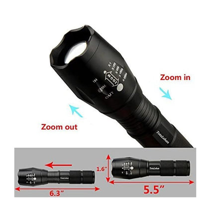 LED Torch Rechargeable High Lumens Flashlight with 18650 Battery dealonline.co.nz