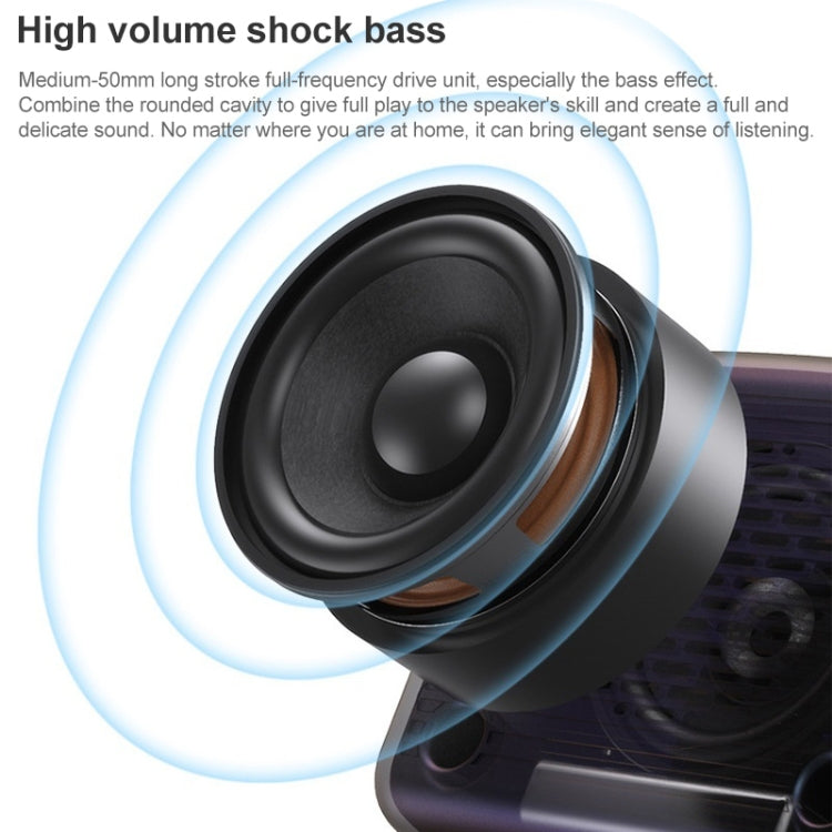 BT-511 Mini LED HD Mirror Bluetooth Speaker, Support 32GB TF Card & 3.5mm AUX & Dual Alarm Clock & Real-time Temperature & Hands-free Calling