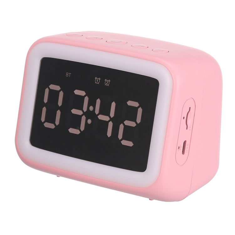 BT-511 Mini LED HD Mirror Bluetooth Speaker, Support 32GB TF Card & 3.5mm AUX & Dual Alarm Clock & Real-time Temperature & Hands-free Calling
