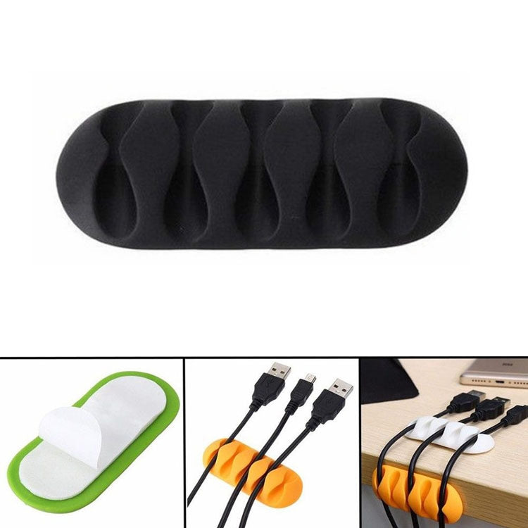 10 PCS Pasteable Five-hole TPR Wire Storage Organizer Data Cable Holder
