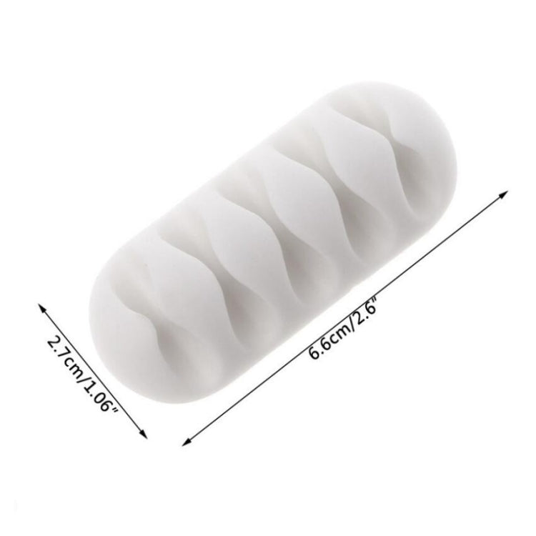 10 PCS Pasteable Five-hole TPR Wire Storage Organizer Data Cable Holder