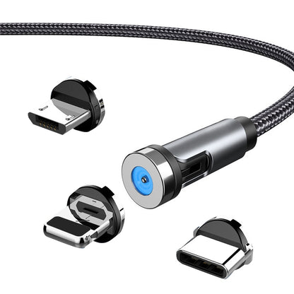 CC56 Dust Plug Rotating Magnetic Wire, Cbale Length: 2m, 2m Android Head, 2m Micro USB, 2m Type-C Head, 2m 8Pin Head, 2m Line+Three Heads, 2m + 8Pin + Type-C/USB-C + Micro USB, 2m Line