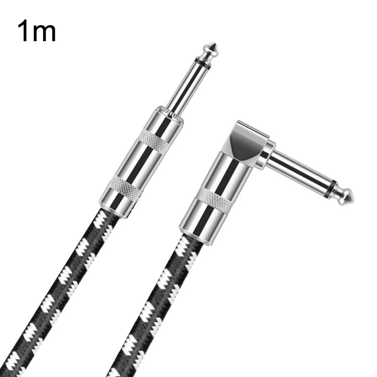 1 Straight Head +1 Elbow Head 6.35mm Guitar Cable Oxygen-Free Copper Core TS Large Two-core Cable