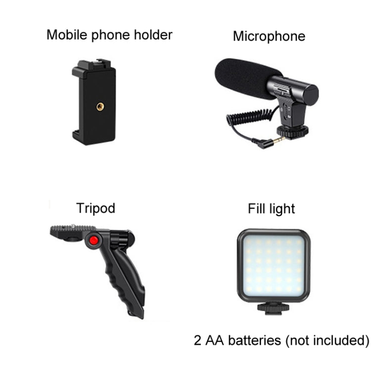 KIT-01LM 3 in 1 Video Shooting LED Light Portable Tripod Live Microphone
