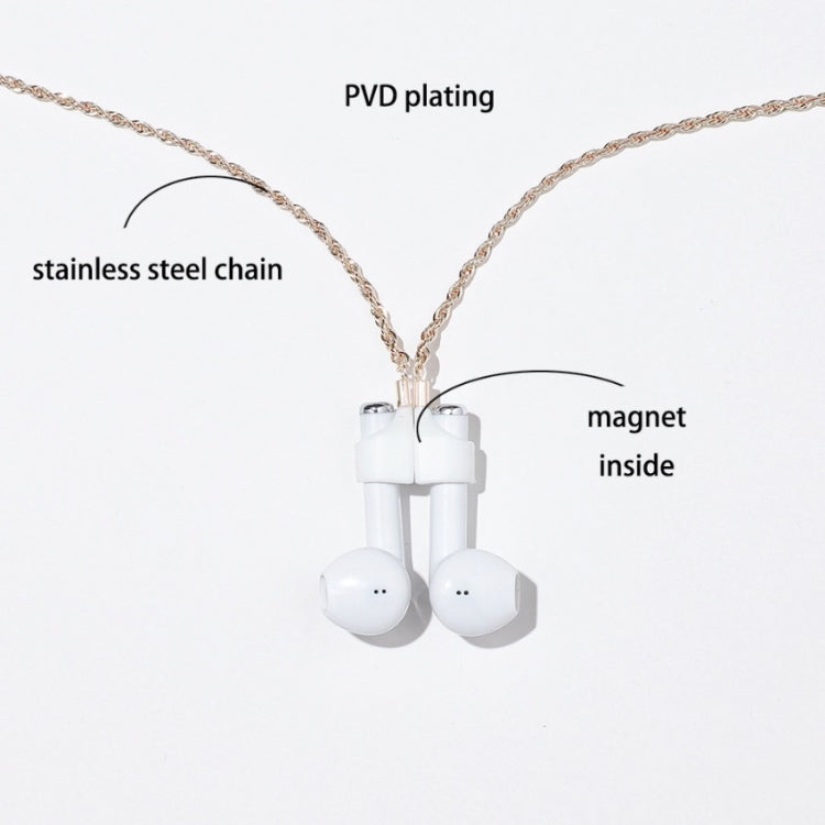 AIRPODS Wireless Headset Anti-lost Chain Strong Magnetic Sleeve Titanium Steel Stainless Steel Color Retention Anti-lost Necklace