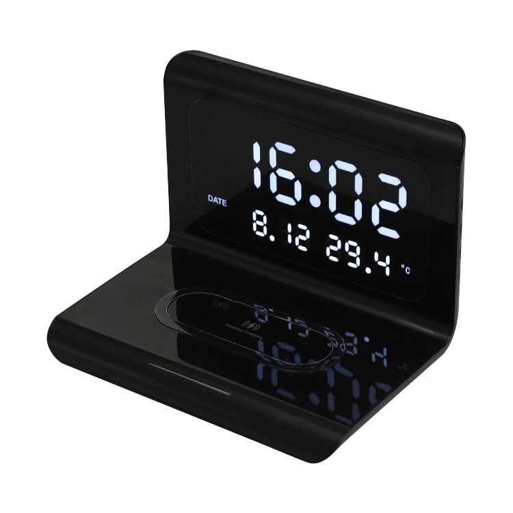 10W QI Universal Multi-function Mobile Phone Wireless Charger with Alarm Clock & Time / Calendar / Temperature Display