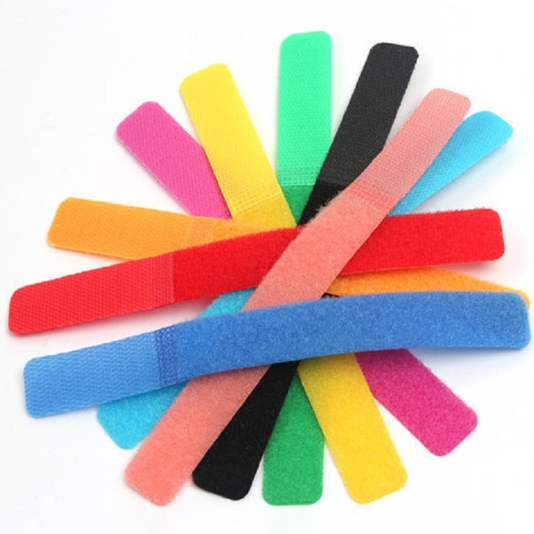 10 PCS Candy-colored Power Cord Hook and Loop Fastener Strip, Random Color Delivery