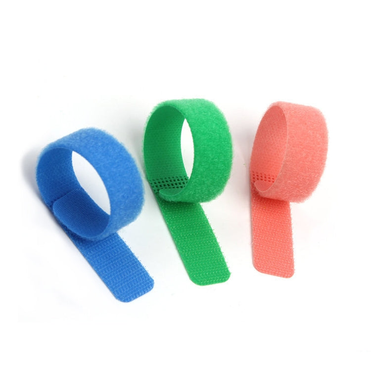 10 PCS Candy-colored Power Cord Hook and Loop Fastener Strip, Random Color Delivery