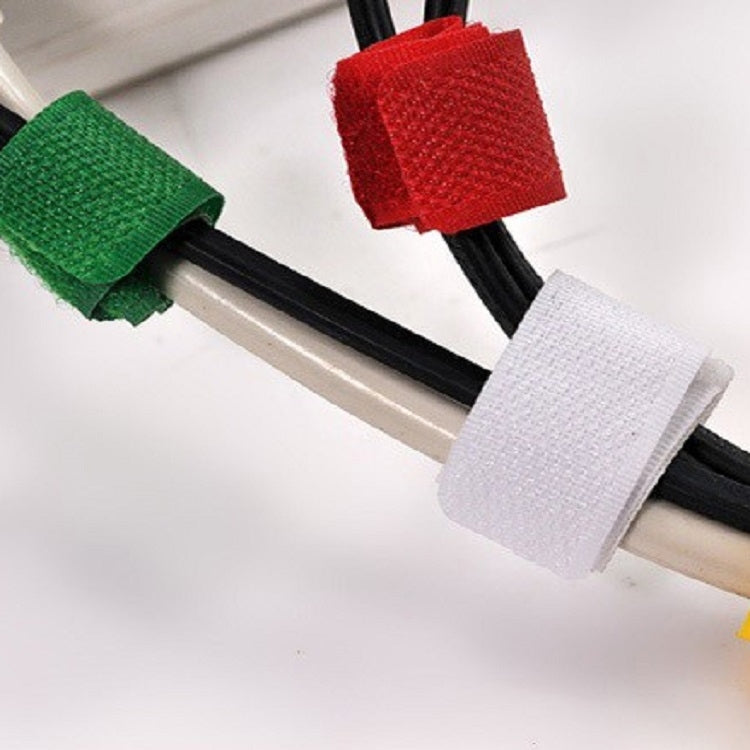 10 PCS Candy-colored Power Cord Hook and Loop Fastener Strip, Random Color Delivery
