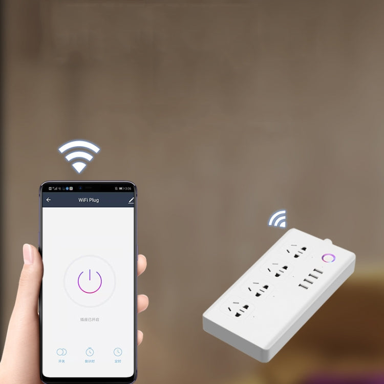 Home Office Wifi Mobile Phone Remote Control Timer Switch Voice Control Power Strip
