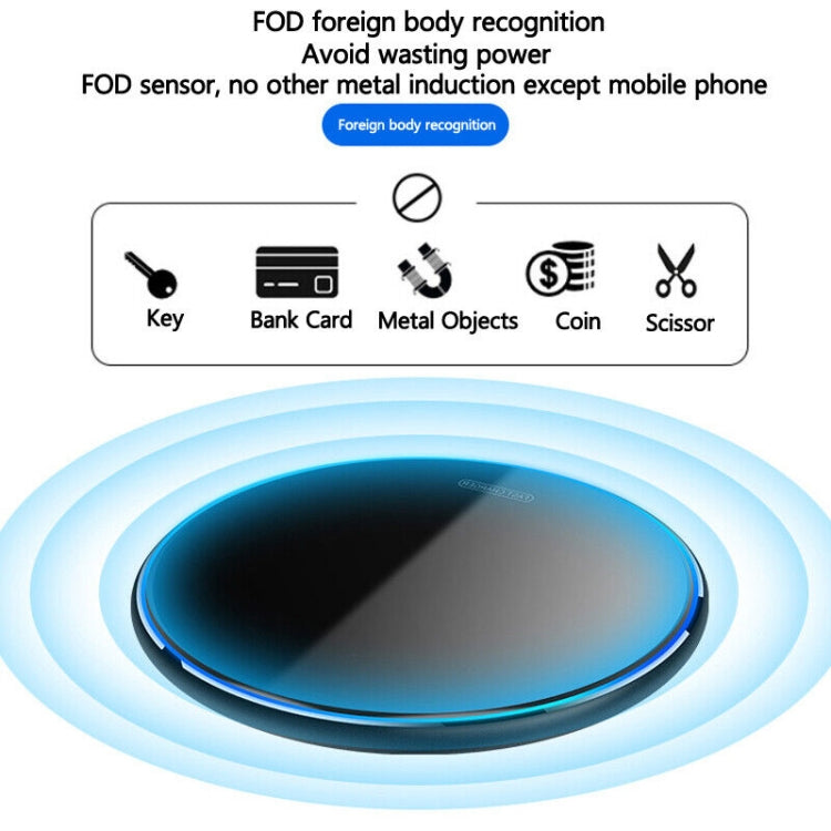 X8 15W QI Round Acrylic Mirror Wireless Charger