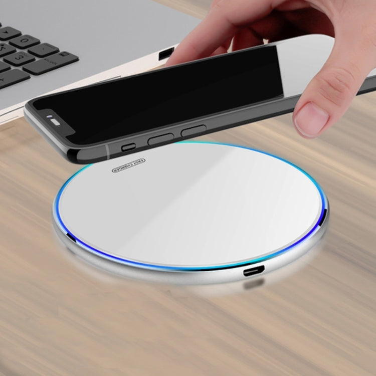 X8 15W QI Round Acrylic Mirror Wireless Charger