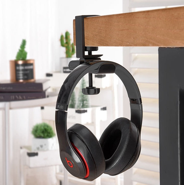 Universal Metal Headphone Double Bracket Headphone Hanger Desktop Lock Clip Headphone Display Shelf