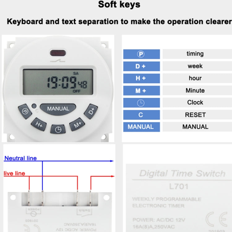 L701 Small Timing Microcomputer Time Control Switching Power Supply Timing Switch