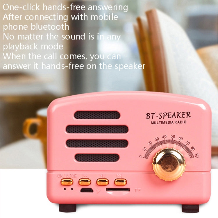 BT01 Retro Bluetooth Wireless Mini Speaker Portable Radio Support TF Card