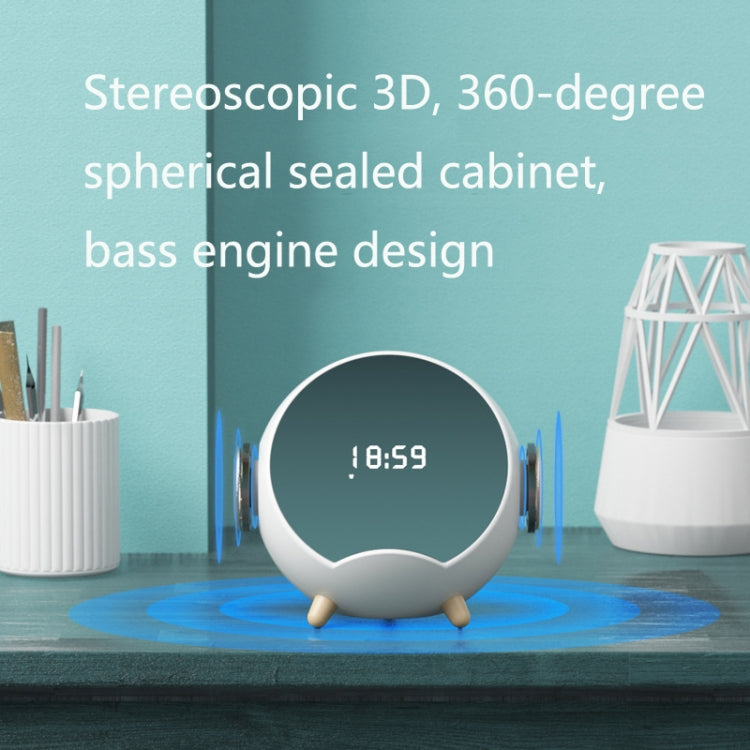 Mini Desktop Multi-Function Smart Wireless Charging Bluetooth Speaker with Alarm Clock & Phone Holder Function