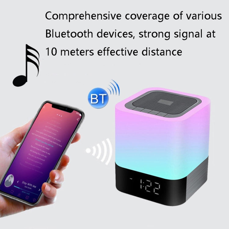 MUSKY Wireless Bluetooth Speaker Bedside Alarm Clock Touch Sensor Night Lamp Mini Speaker