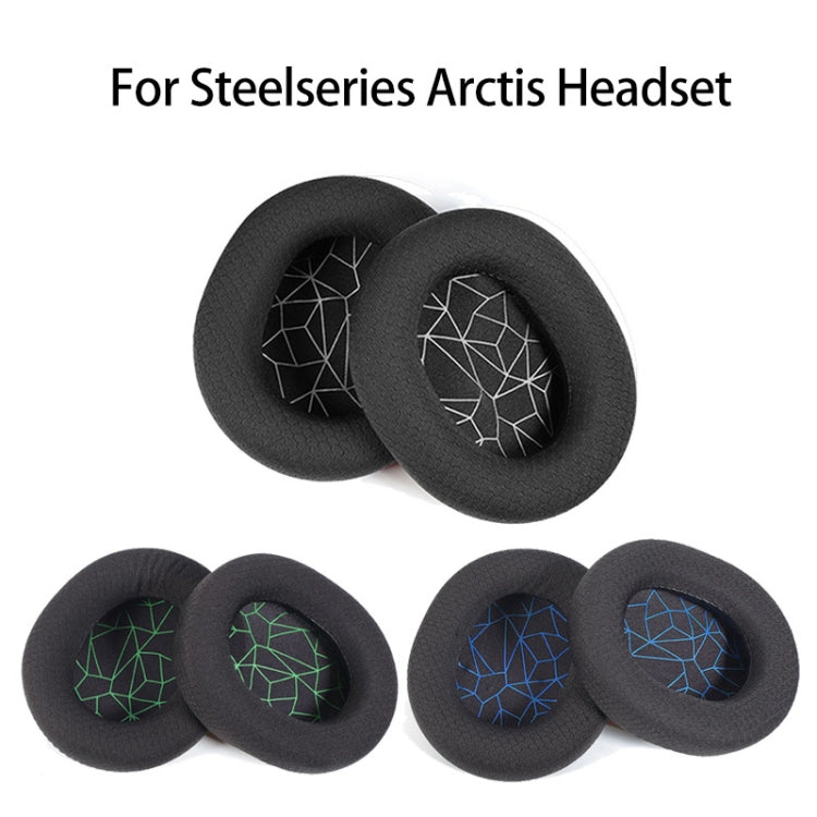 2pcs Sponge Headset Pad for Steelseries Arctis Pro / Arctis 3 / 5 / 7(Black Grey Leather)