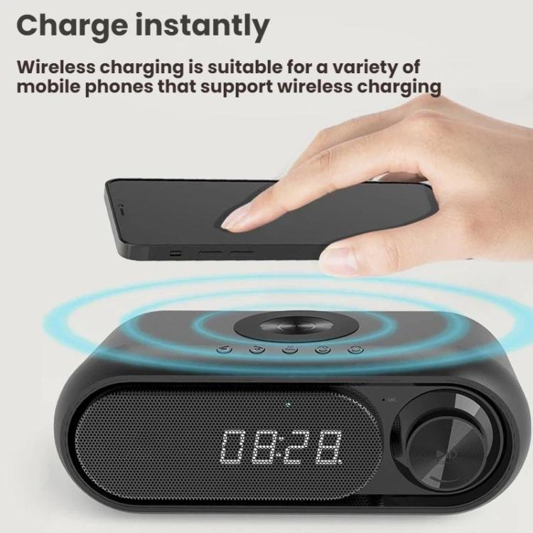Wireless Charging Bluetooth Speaker Desktop LED Clock
