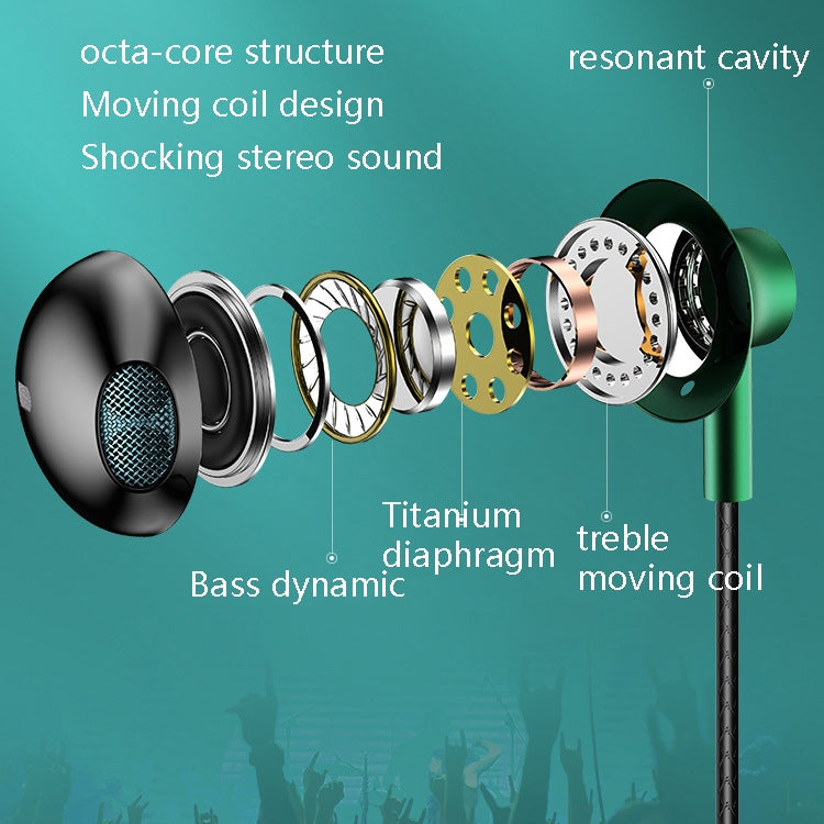 TS6800 3.5mm Metal Elbow Noise Cancelling Wired Game Earphone