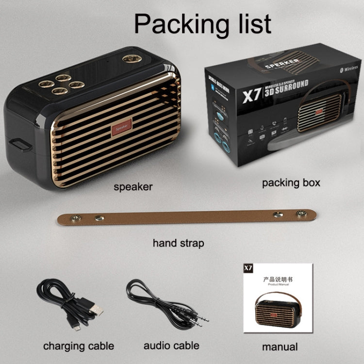 X7 Outdoor Portable Dual Speaker Wireless Bluetooth Retro Portable Speaker