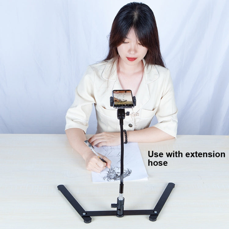 360 Degree Adjustable Metal Overhead Base Desktop Phone Holder,Style:
