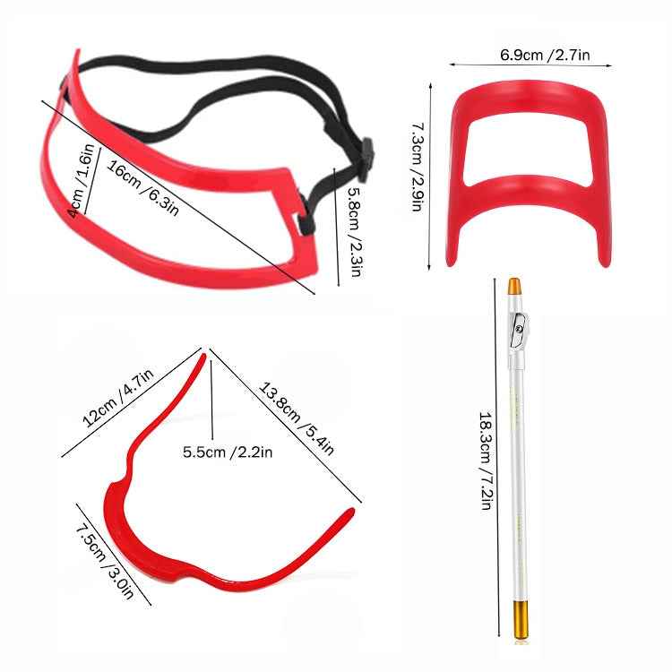 2 Sets Beard Styling Board Shaving Barber Tools, Style:, Shape Ruler+Pen, Shape Ruler+Pen+Bearded Model, Shape Ruler x 2+Pen+Bearded Model