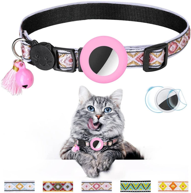 Pet Colored Bell Tassel Collar for Airtag Tracker