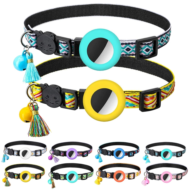 Pet Colored Bell Tassel Collar for Airtag Tracker