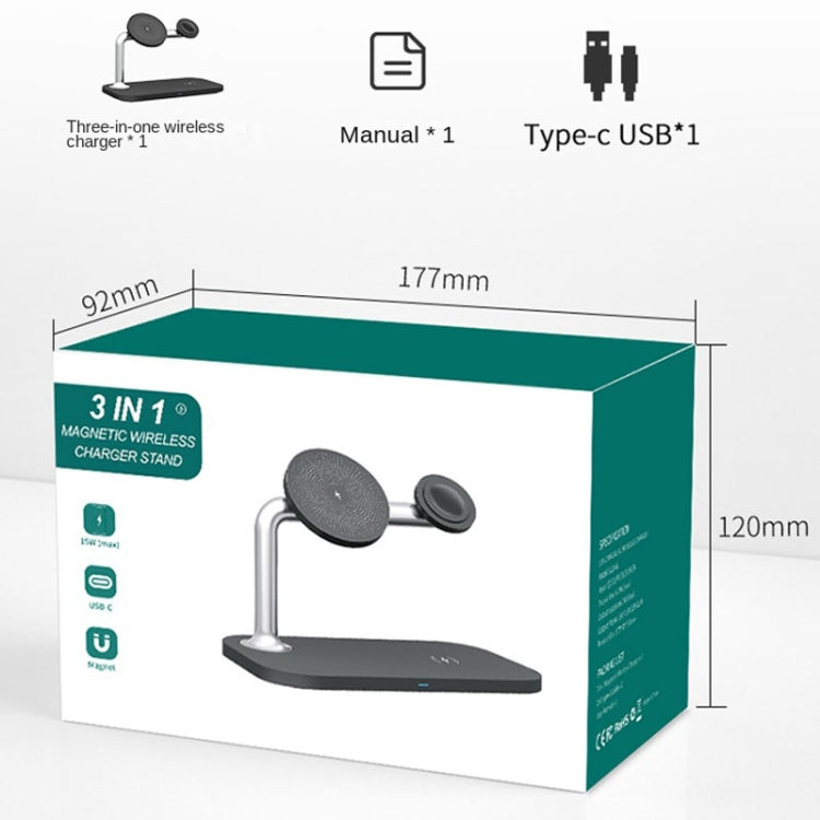 3 In 1 Magnetic Wireless Charger For iPhone12/13/14/15/16&iWatch&AirPods