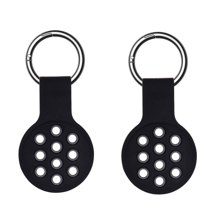 2 PCS  Contrast Color Perforated Silicone Case for AirTag Tracker