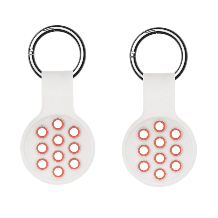 2 PCS  Contrast Color Perforated Silicone Case for AirTag Tracker