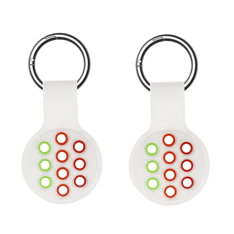 2 PCS  Contrast Color Perforated Silicone Case for AirTag Tracker