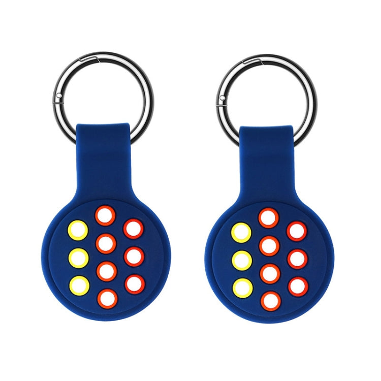 2 PCS  Contrast Color Perforated Silicone Case for AirTag Tracker