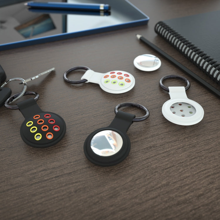 2 PCS  Contrast Color Perforated Silicone Case for AirTag Tracker