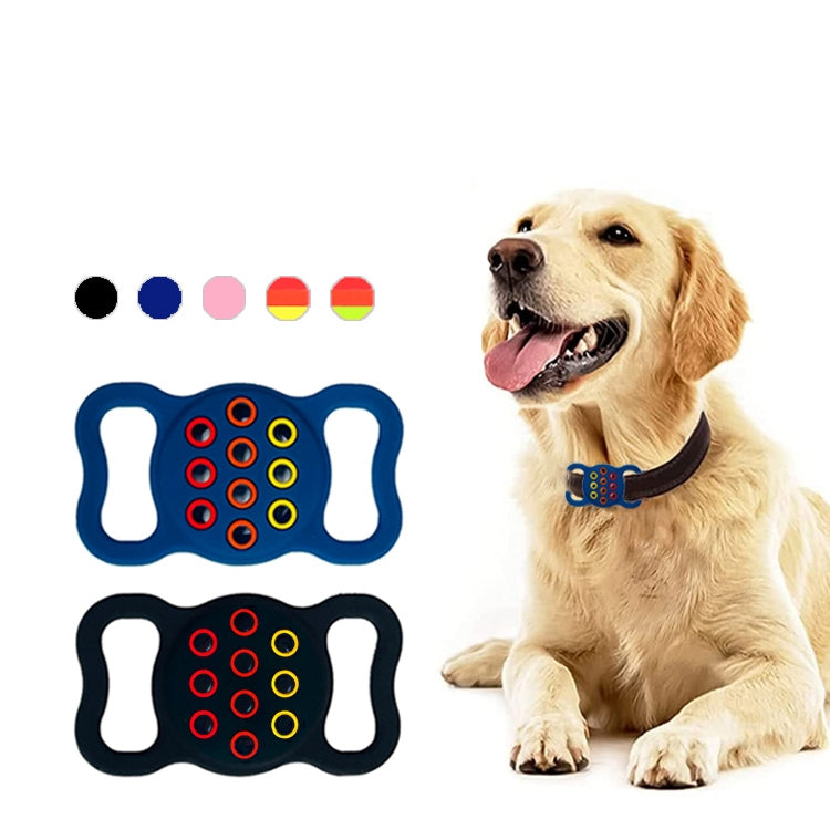 2  PCS Contrast Color Perforated Pet Collar Silicone Cover for AirTag