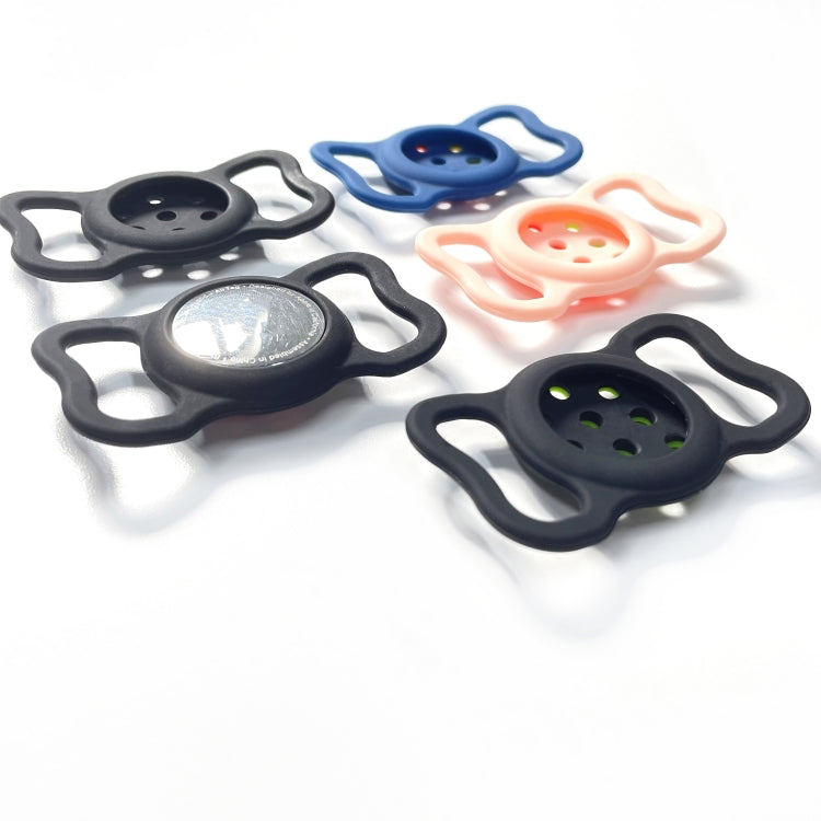 2  PCS Contrast Color Perforated Pet Collar Silicone Cover for AirTag