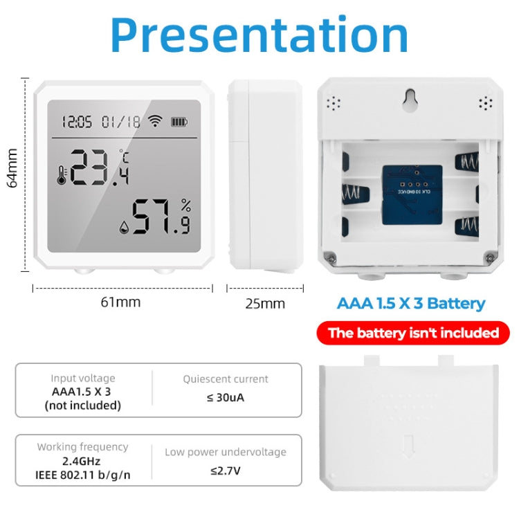 Wifi Temperature And Humidity Meter Sensor Equipment Smart Home Graffiti APP Temperature And Humidity Sensor