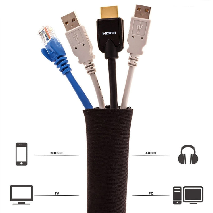 3 In 1 0.5m Kit  Cord Management Organizer Kit Cable Sleeve With Zipper Cable Clip