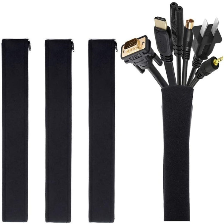 3 In 1 0.5m Kit  Cord Management Organizer Kit Cable Sleeve With Zipper Cable Clip