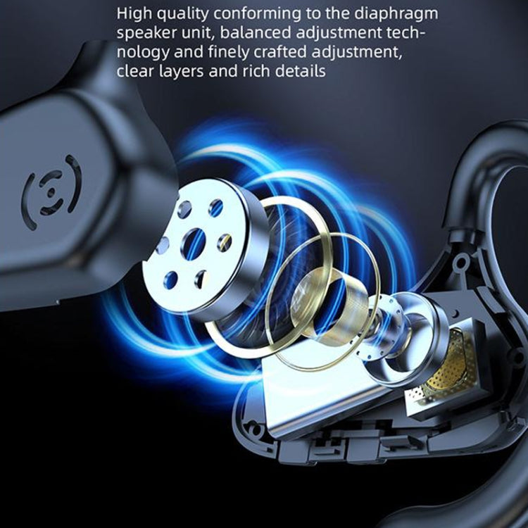 YX02 With Digital Display Hanging Ear Bone Conduction Bluetooth Headset