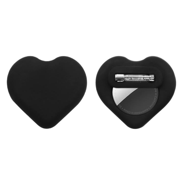 For AirTag GPS Tracker Heart-Shape Silicone Case With Safety Pins Hidden Inside Clothes Shoes