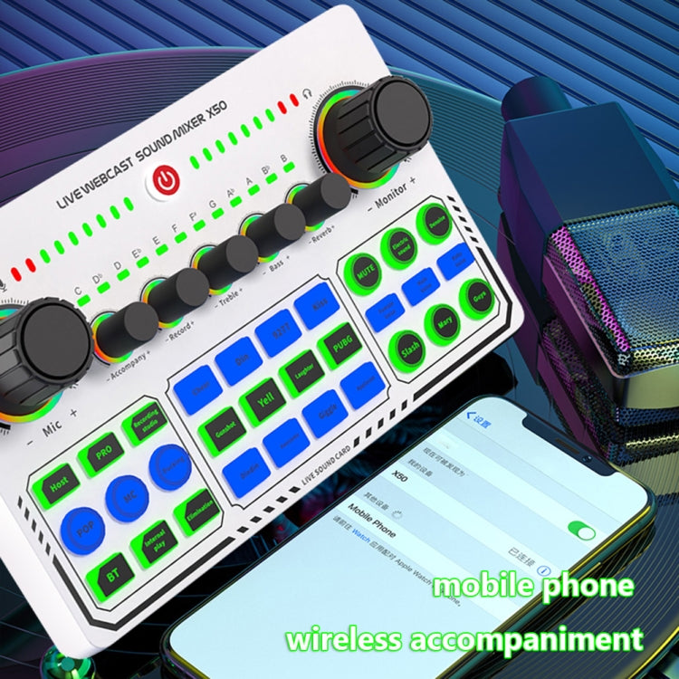 X50 Bluetooth RGB LED Live Sound Card With OTG Port Interface